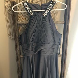 Grey jeweled short dress